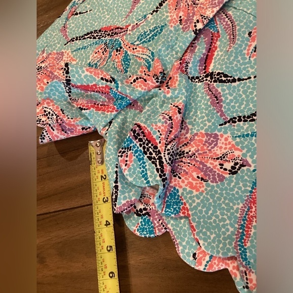 Crown & Ivy Scalloped Hem Chino Floral Tropical Summer Cotton Shorts 2p - Picture 5 of 6